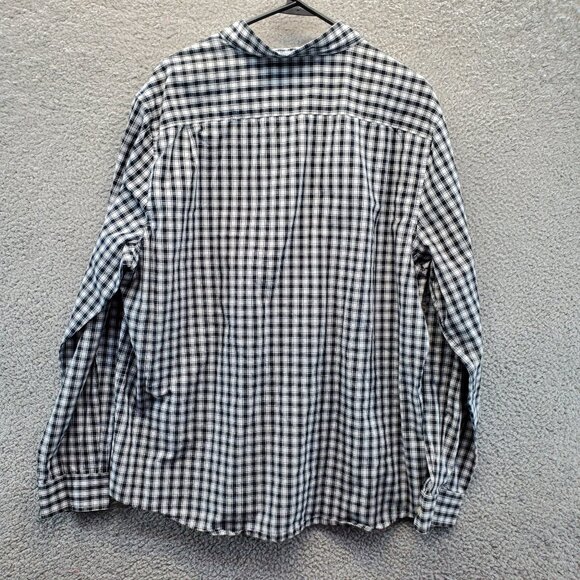 Mens Chaps Black & White Plaid Long Sleeve Button Down Shirt Size XXL - Picture 7 of 8